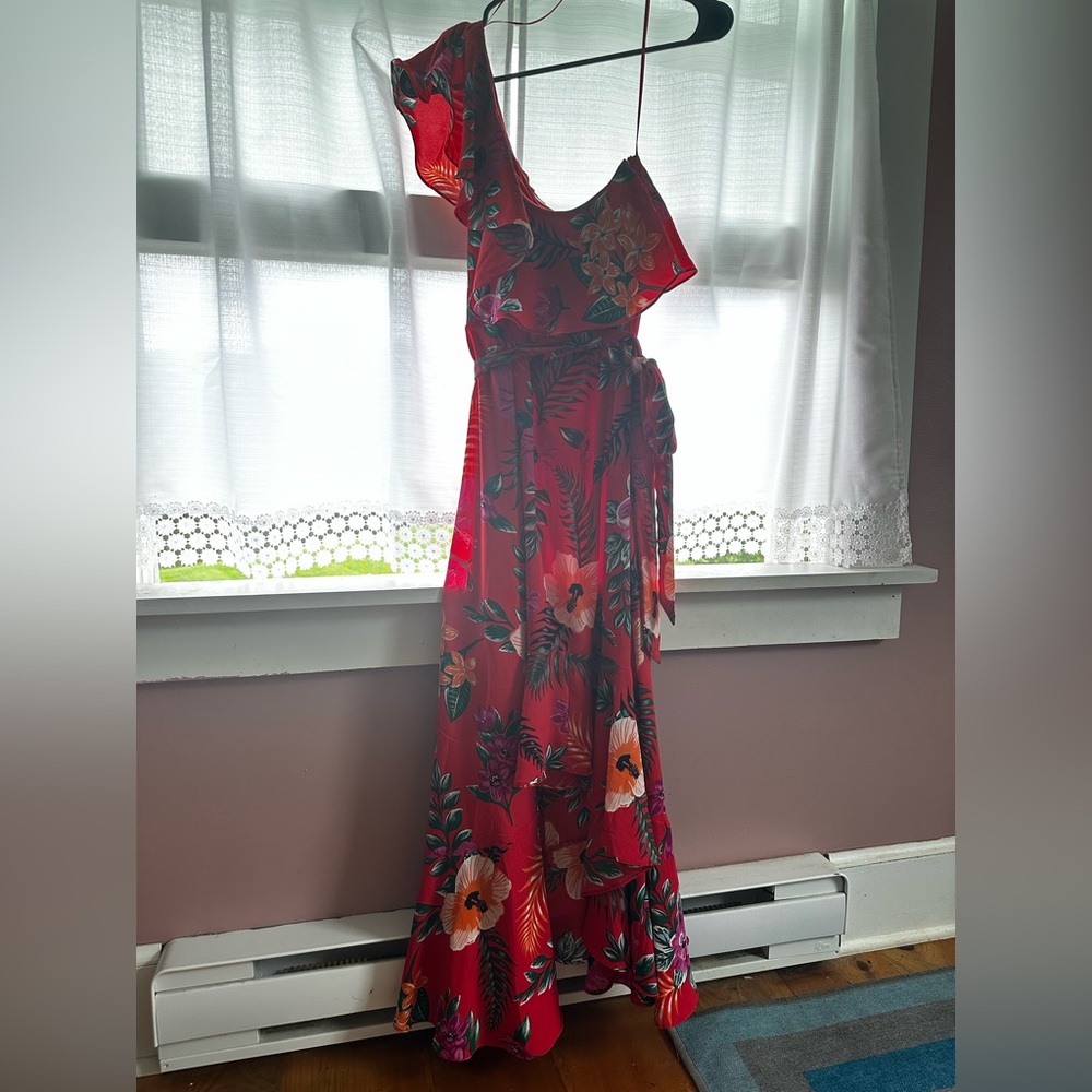 Pink tropical maxi dress from Francesca’s.